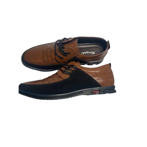 Recyphi Men\'s‎ Size 10.5 Derby Lace-Up Brown and Black Oxfords Gatsby Rockabilly main image 5